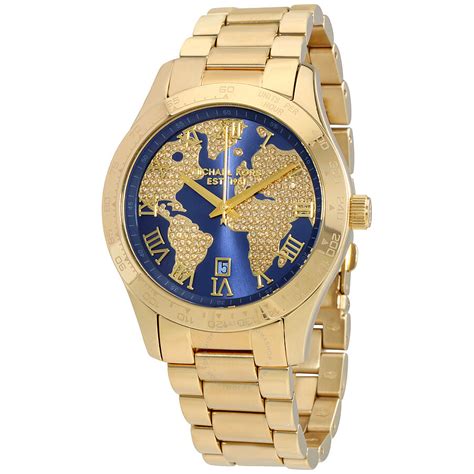 michael kors watch blue gold